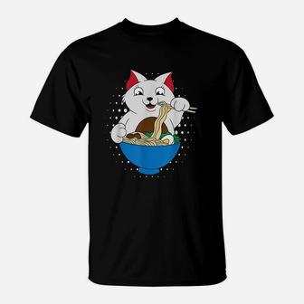 Cat Eating Ramen T-Shirt - Thegiftio