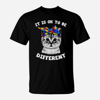 Cat It Is Ok To Be Different T-Shirt - Monsterry