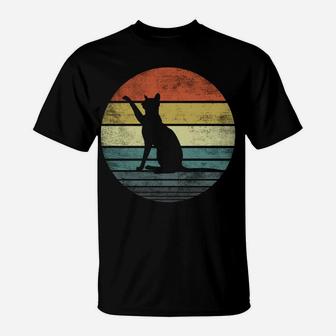 Cat Lover Gifts Retro Vintage Kitty Silhouette T-Shirt | Crazezy