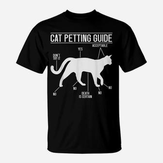 Cat Petting Guide Cat Lovers Cat Owner T-Shirt | Crazezy
