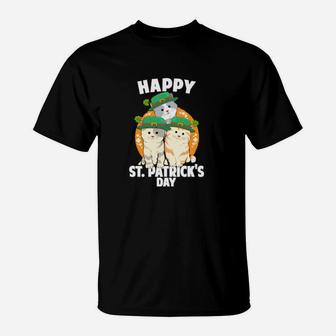 Cat Shamrock Happy St Patrick Day Leprechaun Kitty T-Shirt - Monsterry