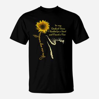 Cat You Are My Sunshine Sunflower In My Darkest Hour A Paw T-Shirt | Crazezy