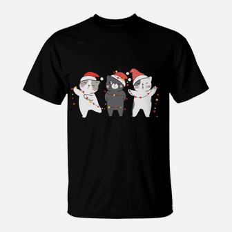 Cats With Santa Hat Merry Catmas Cat Lover Christmas Gift Sweatshirt T-Shirt | Crazezy