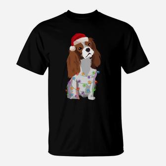 Cavalier King Charles Spaniel Christmas Lights Xmas Dog Sweatshirt T-Shirt | Crazezy