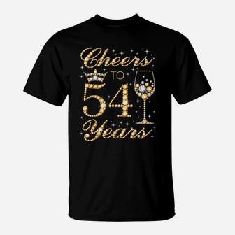 Cheers To 54 Years, 54Th Queen's Birthday, 54 Years Old T-Shirt | Crazezy DE
