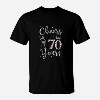Cheers To 70 Years T-Shirt | Crazezy AU