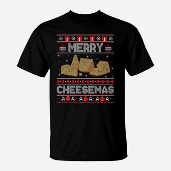 Cheese Tasting Christmas Merry Cheesemas Ugly Sweater Sweatshirt T-Shirt | Crazezy CA