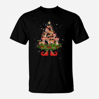 Chihuahua Christmas Tree Lights Funny Santa Hat Dog Lover T-Shirt | Crazezy UK