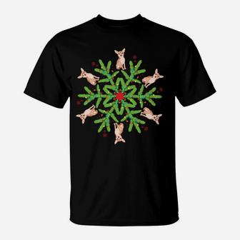 Chihuahua Gift Snowflake Chihuahua Christmas T-Shirt | Crazezy
