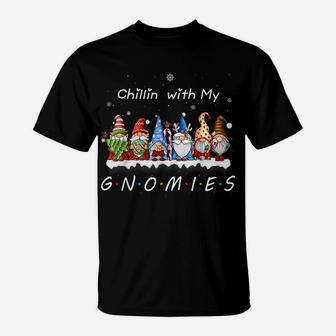 Chillin With My Gnomies Funny Gnome Christmas Pamajas Family T-Shirt | Crazezy