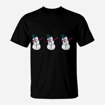 Chillin' With My Snowmies Christmas Snowmen Hanging Out Gift T-Shirt | Crazezy UK