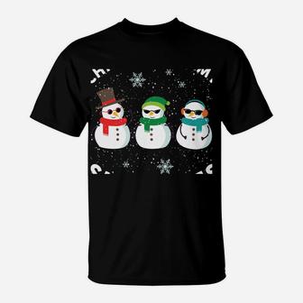 Chillin With My Snowmies Cute Snowman Ugly Christmas Sweater T-Shirt | Crazezy DE