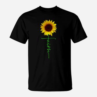 Christian Faith Cross Sunflower Christmas Gift Men Women Kid T-Shirt | Crazezy