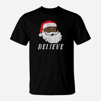 Christmas African American Black Santa Claus Sweatshirt T-Shirt | Crazezy