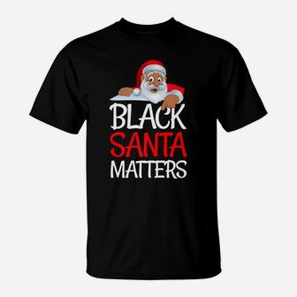 Christmas Black Lives Matter Santa African American Design T-Shirt | Crazezy