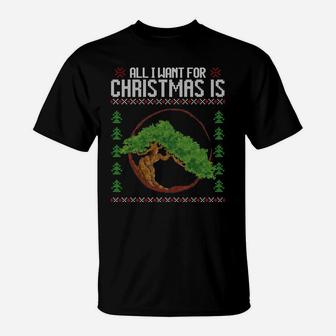 Christmas Bonsai Ugly Xmas Sweater Christmas Bonsais Lover Sweatshirt T-Shirt | Crazezy AU