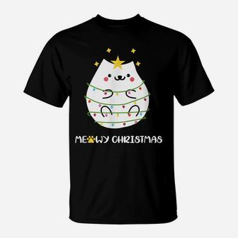 Christmas Cat Lovers Funny Ugly Sweater Pajama Polar Express T-Shirt | Crazezy