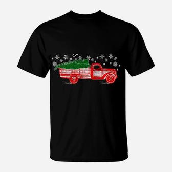 Christmas Classic Vintage Truck Snow Design Sweatshirt T-Shirt | Crazezy