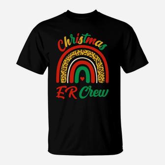 Christmas Er Crew Plaid Leopard Rainbow Fun Xmas Pajamas Pjs Sweatshirt T-Shirt | Crazezy
