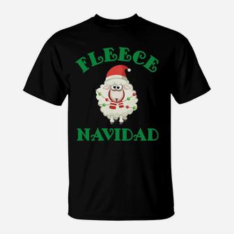 Christmas Fleece Navidad Sheep Wool Lamb Design Sweatshirt T-Shirt | Crazezy