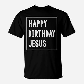 Christmas For Boys Girls Toddlers Kids Happy Birthday Jesus T-Shirt | Crazezy