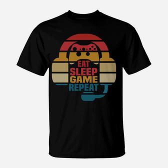 Christmas Gamer Shirt Eat Sleep Game Repeat Video Gamer T-Shirt | Crazezy CA