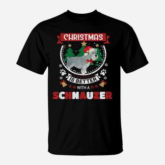Christmas Is Better With A Schnauzer Christmas Tree Sweatshirt T-Shirt | Crazezy