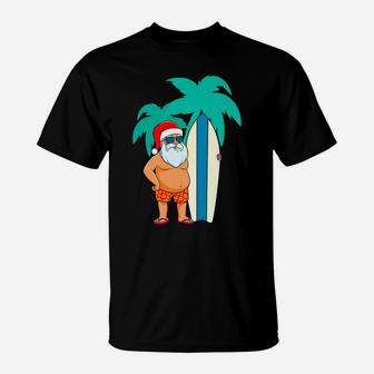 Christmas July Hawaiian Santa Surf Summer Xmas Men Kids Boys T-Shirt | Crazezy