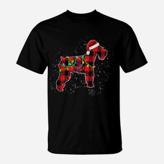 Christmas Lights Schnauzer Dog Lover Dog Dad Dog Mom T-Shirt | Crazezy