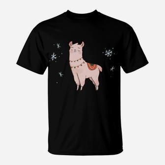 Christmas Llama Funny Cute Animal Alpaca Family Pajama Gift Sweatshirt T-Shirt | Crazezy DE