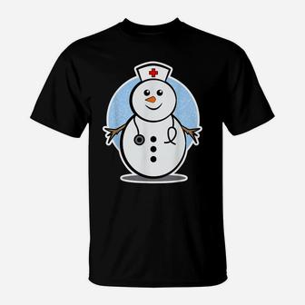 Christmas Nurse Shirt With A Snowman As A Nurse T-Shirt | Crazezy
