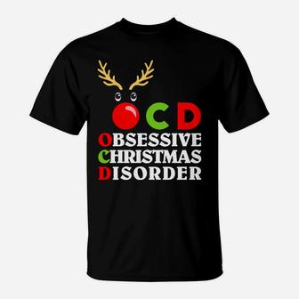 Christmas Obsessive Disorder Reindeer Design Sweatshirt T-Shirt | Crazezy
