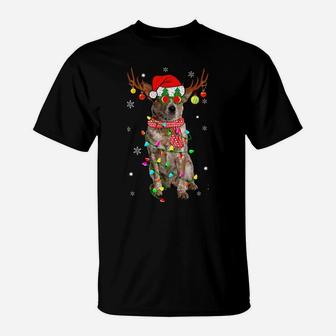 Christmas Pajama Australian Cattle Xmas Lights Dog Dad Mom T-Shirt | Crazezy DE