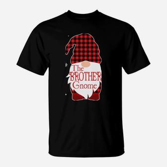 Christmas Pajama Family Gift Brother Gnome Buffalo Plaid T-Shirt | Crazezy