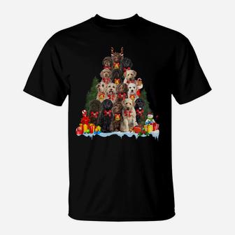 Christmas Pajama Labradoodle Xmas Tree Gifts Dog Dad Mom Sweatshirt T-Shirt | Crazezy