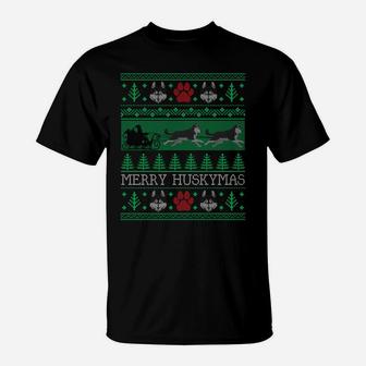 Christmas Siberian Husky Dog Funny Husky Ugly Christmas Sweatshirt T-Shirt | Crazezy UK