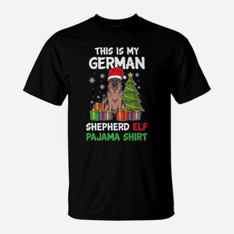 Christmas This Is My German Shepherd Pajama Funny Dog Lover T-Shirt | Crazezy