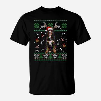 Christmas Tree Bernese Mountain Pajama Lights Dog Dad Mom Sweatshirt T-Shirt | Crazezy CA