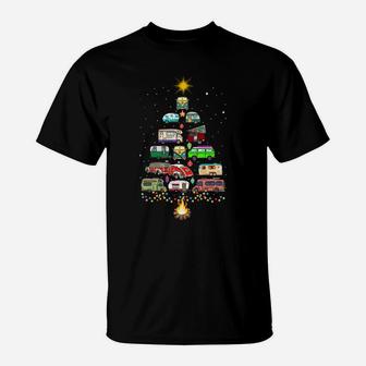 Christmas Tree Camper Vehicles Camping Rving Trailers Gift T-Shirt | Crazezy AU