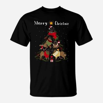 Christmas Tree Leonberger Lover Xmas Dog Owner T-Shirt | Crazezy DE