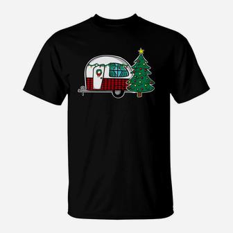 Christmas Vintage Camper Sweatshirt Xmas Tree Wreath Decor T-Shirt | Crazezy CA
