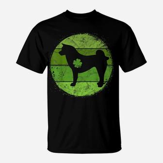 Circular Akita Irish Shamrock Gift Dog St Patrick's Day T-Shirt | Crazezy