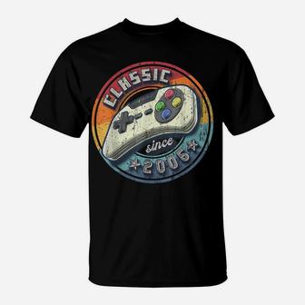 Classic 2005 17Th Birthday Retro Video Game Controller Gamer T-Shirt | Crazezy