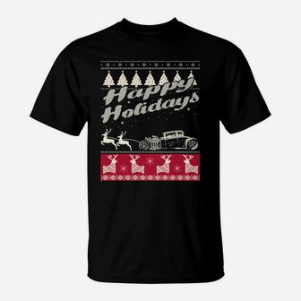 Classic Car Ugly Christmas Sweatshirt Xmas Costume T-Shirt | Crazezy