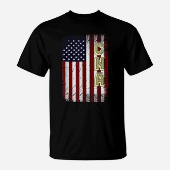 Cna American Flag Distressed T-Shirt | Crazezy