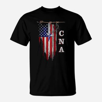 Cna American Flag Usa Flag 1 Cna Cna T-Shirt | Crazezy