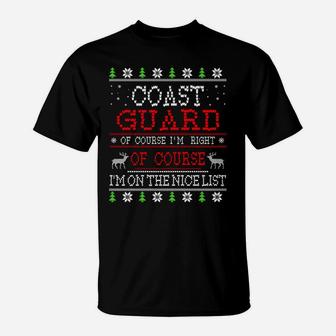 Coast Guard On The Nice List Ugly Christmas Sweatshirt T-Shirt | Crazezy AU