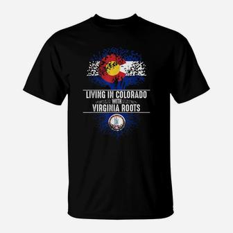 Colorado Home Virginia Roots State Tree Flag Love Gift T-Shirt | Crazezy AU