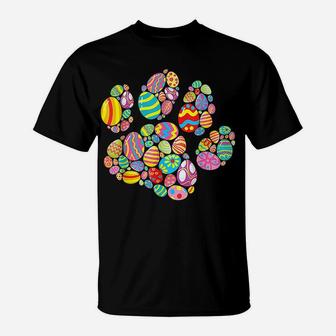 Colorful Egg Easter Paw Funny Dog Cat Lovers Easter Day Gift T-Shirt | Crazezy UK
