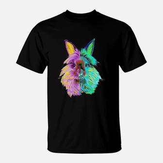 Colourful Lionhead Rabbit T-Shirt | Crazezy